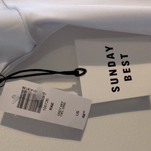 ARITZIA SUNDAY BEST rae slip dress in grey sky - size large - Picture 4 of 9